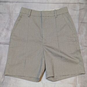 MOTF Women's Gray Checkered Bermuda Shorts